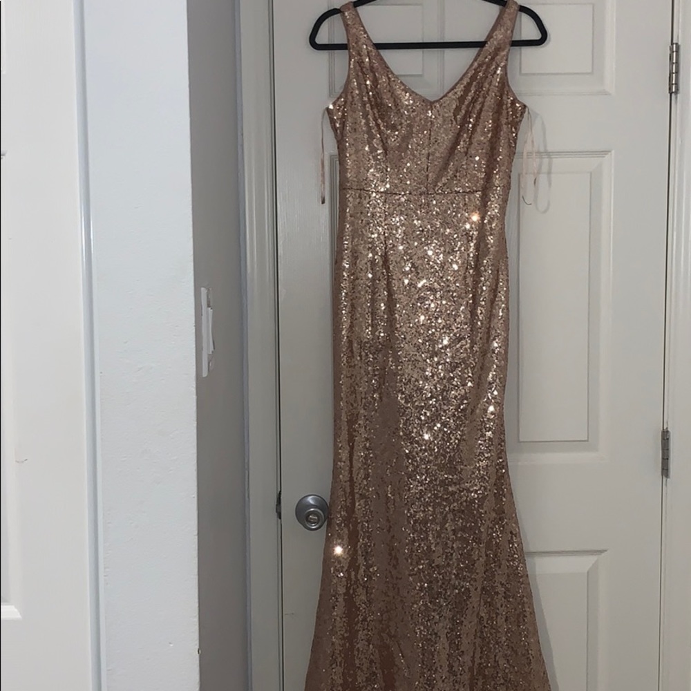 Gold sequin dress